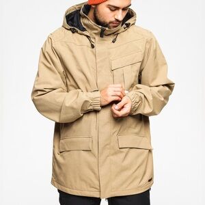 Volcom Mails Insulated Snowboard Ski Jacket Hooded Khaki Tan Men’s Size M
